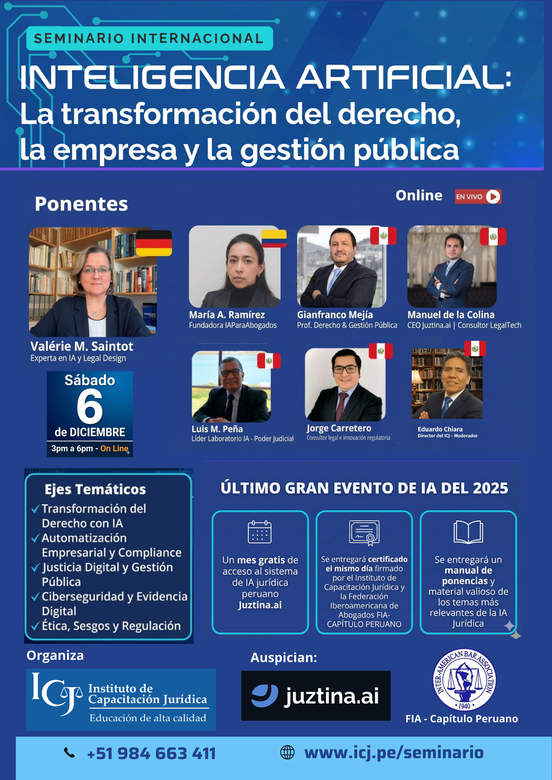 Seminario Internacional Inteligencia Artificial: La transformación del Derecho, la Empresa y la Gestión Pública - ICJ